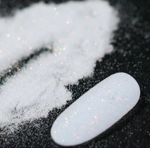 Sugar Nail Powder White glitter in pod — Desire Nails By Dorota
